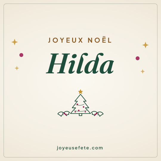 Image carrée « Joyeux Noël Hilda » pour WhatsApp