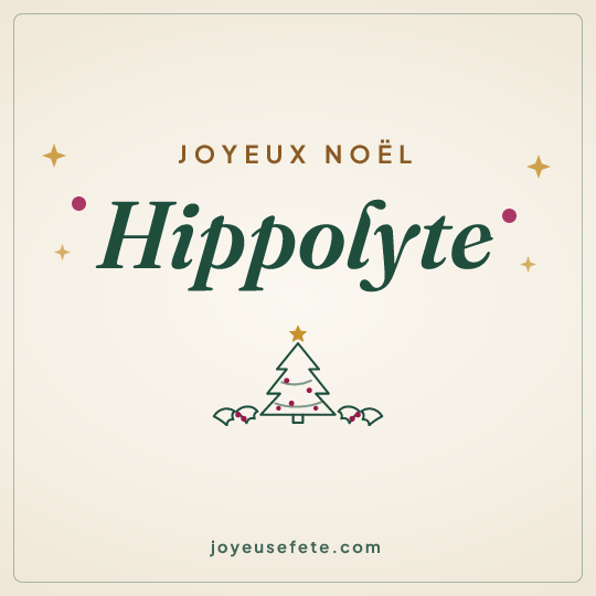 Image carrée « Joyeux Noël Hippolyte » pour WhatsApp