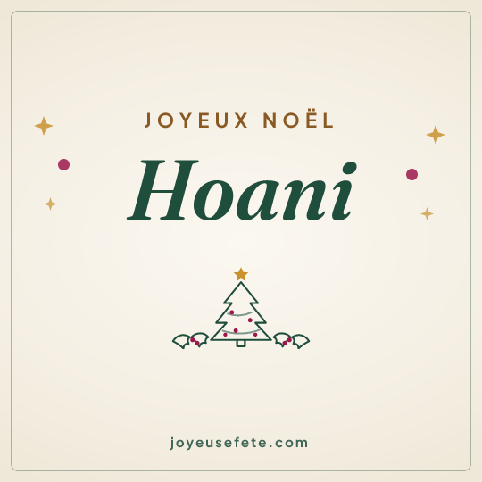 Image carrée « Joyeux Noël Hoani » pour WhatsApp