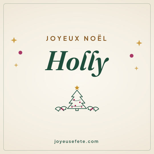 Image carrée « Joyeux Noël Holly » pour WhatsApp