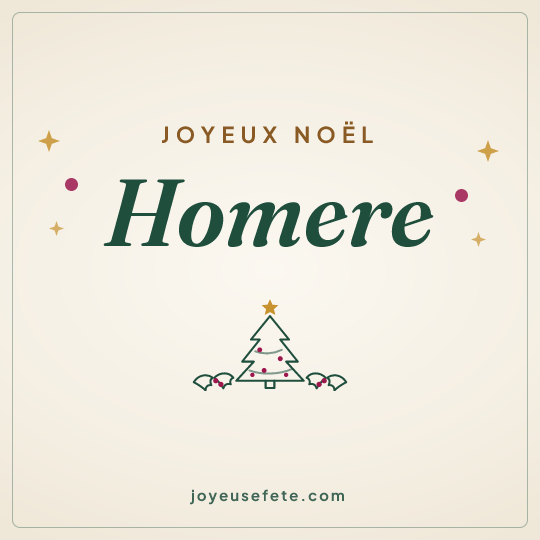 Image carrée « Joyeux Noël Homere » pour WhatsApp
