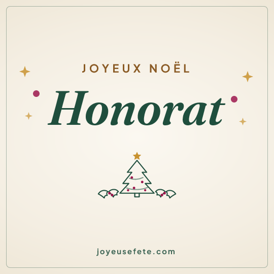Image carrée « Joyeux Noël Honorat » pour WhatsApp
