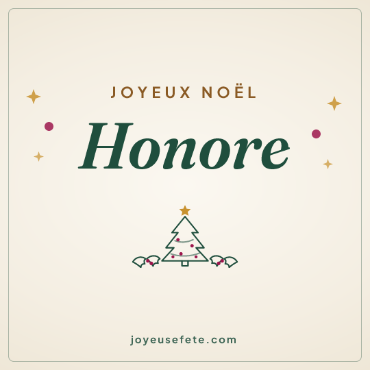 Image carrée « Joyeux Noël Honore » pour WhatsApp
