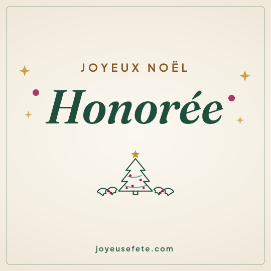 Image carrée « Joyeux Noël Honoree » pour WhatsApp