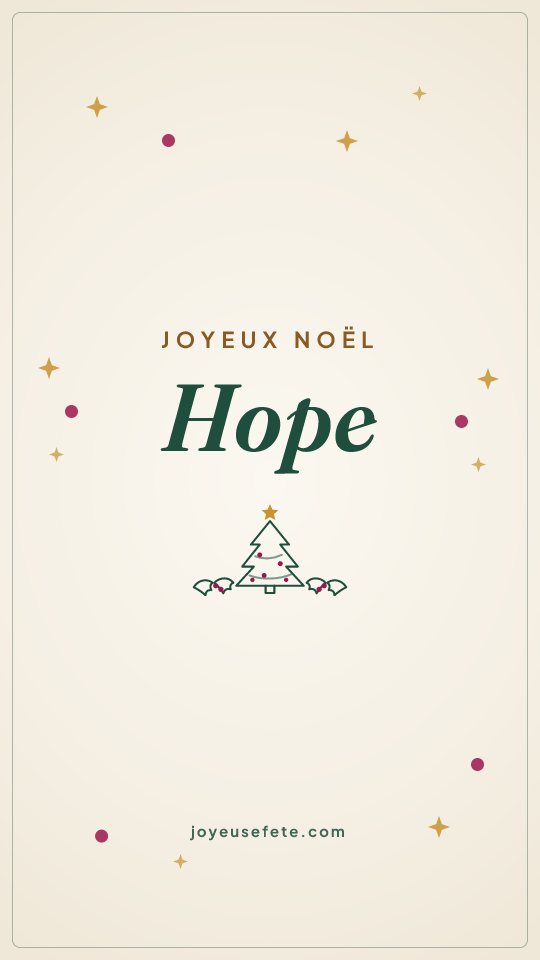 Image « Joyeux Noël Hope » au format story