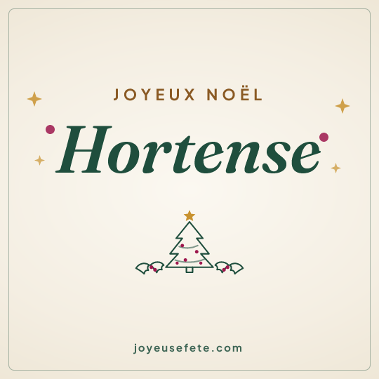 Image carrée « Joyeux Noël Hortense » pour WhatsApp