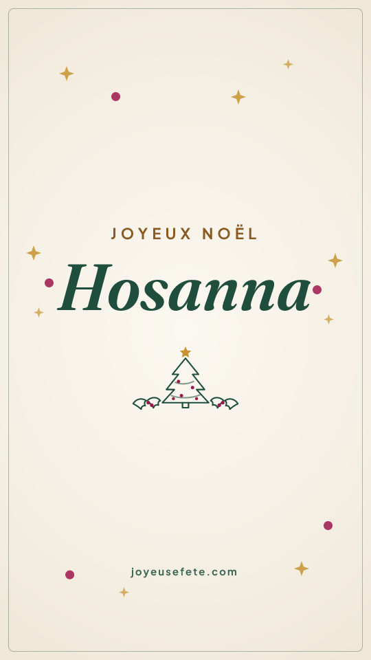 Image « Joyeux Noël Hosanna » au format story