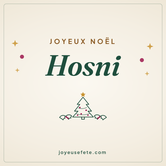 Image carrée « Joyeux Noël Hosni » pour WhatsApp