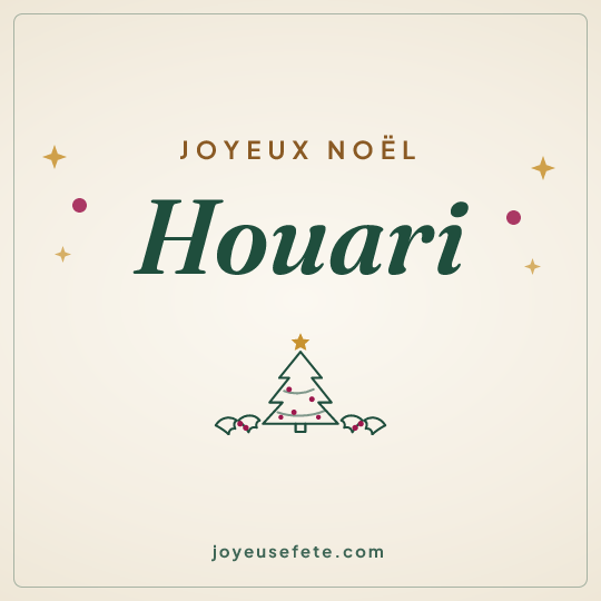 Image carrée « Joyeux Noël Houari » pour WhatsApp
