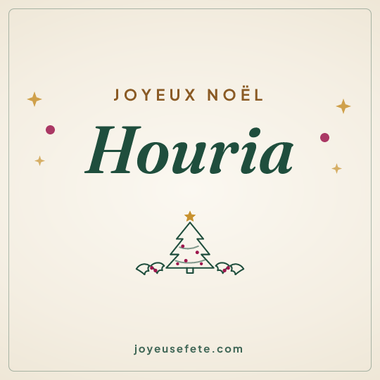Image carrée « Joyeux Noël Houria » pour WhatsApp