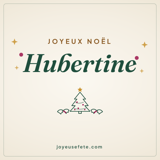 Image carrée « Joyeux Noël Hubertine » pour WhatsApp