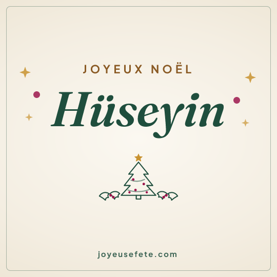 Image carrée « Joyeux Noël Hüseyin » pour WhatsApp