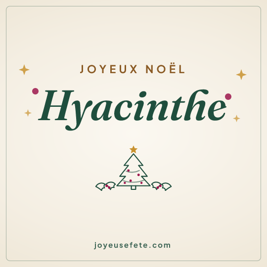 Image carrée « Joyeux Noël Hyacinthe » pour WhatsApp