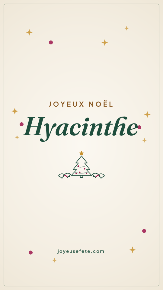 Image « Joyeux Noël Hyacinthe » au format story