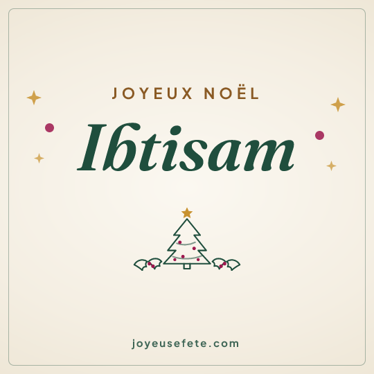 Image carrée « Joyeux Noël Ibtisam » pour WhatsApp