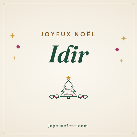 Image carrée « Joyeux Noël Idir » pour WhatsApp