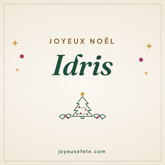 Image carrée « Joyeux Noël Idris » pour WhatsApp