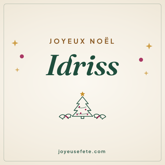 Image carrée « Joyeux Noël Idriss » pour WhatsApp