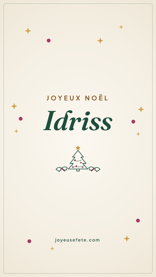 Image « Joyeux Noël Idriss » au format story