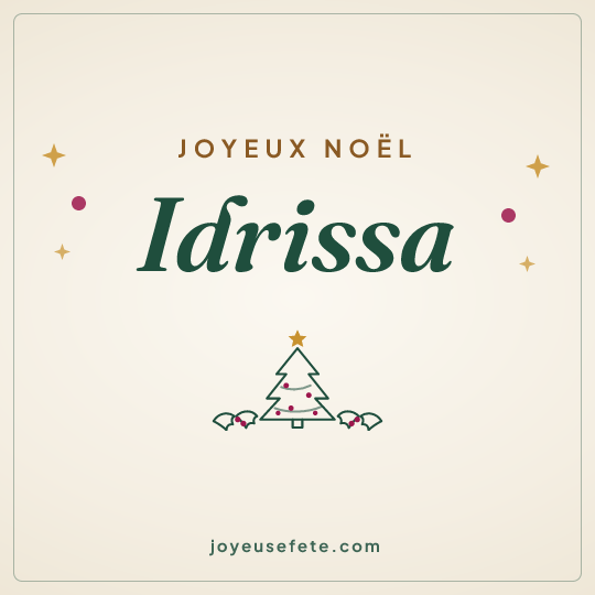 Image carrée « Joyeux Noël Idrissa » pour WhatsApp