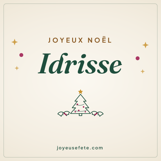 Image carrée « Joyeux Noël Idrisse » pour WhatsApp