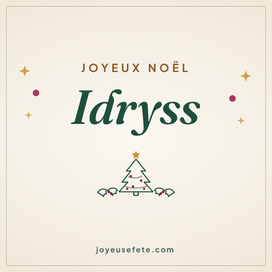 Image carrée « Joyeux Noël Idryss » pour WhatsApp