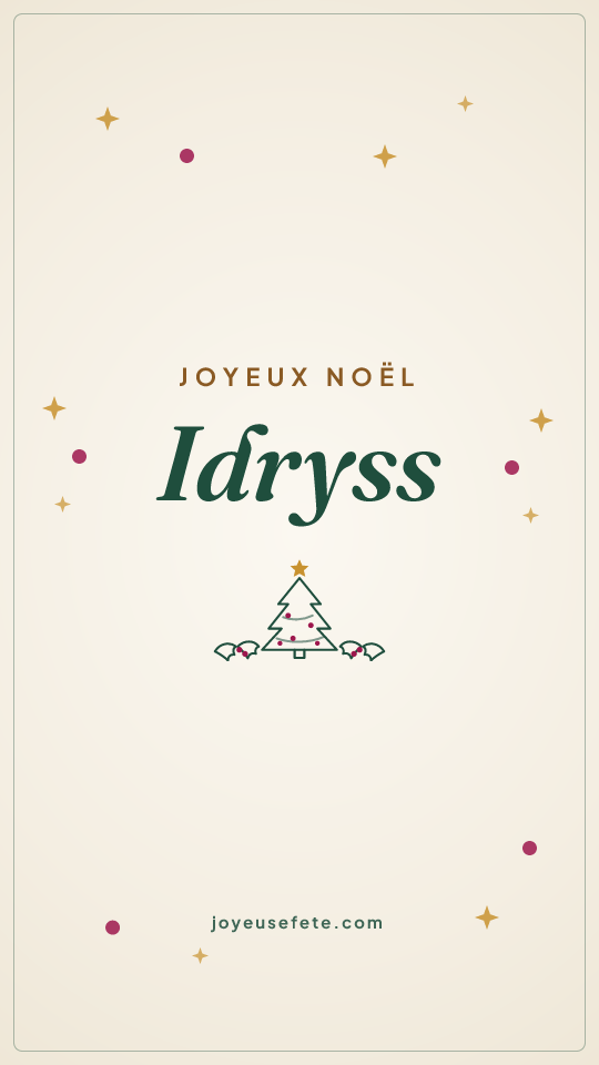 Image « Joyeux Noël Idryss » au format story