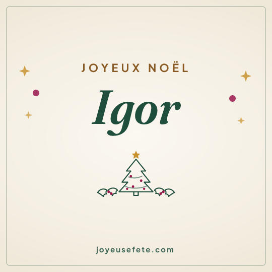 Image carrée « Joyeux Noël Igor » pour WhatsApp
