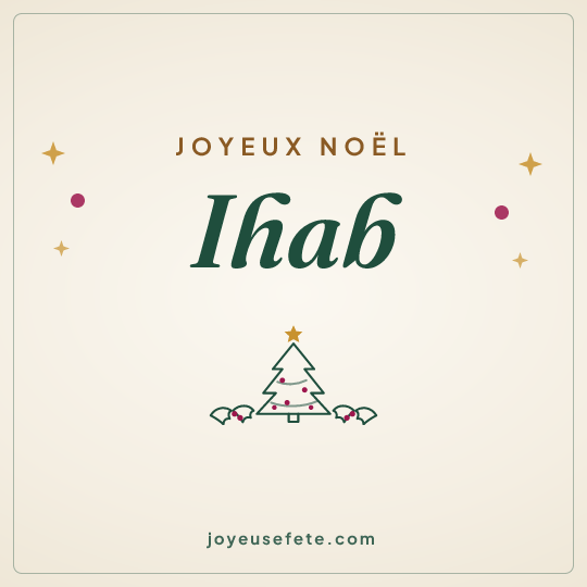 Image carrée « Joyeux Noël Ihab » pour WhatsApp