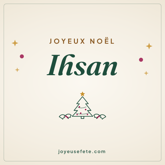 Image carrée « Joyeux Noël Ihsan » pour WhatsApp