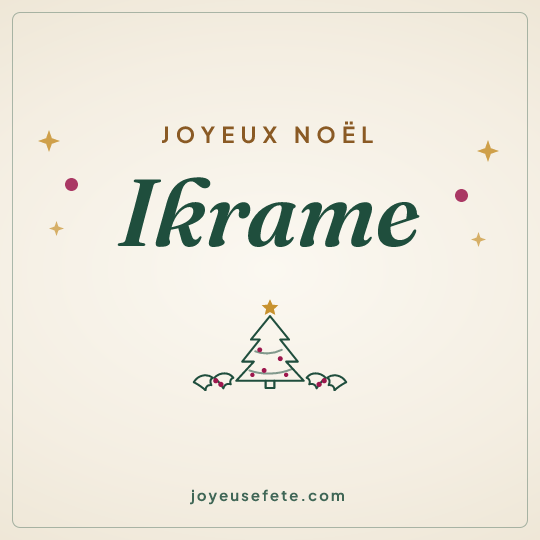 Image carrée « Joyeux Noël Ikrame » pour WhatsApp