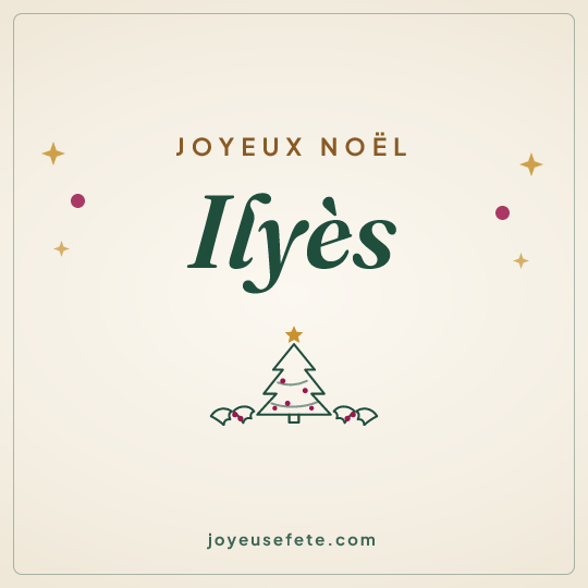 Image carrée « Joyeux Noël Ilyès » pour WhatsApp