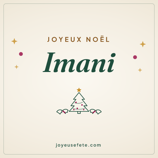 Image carrée « Joyeux Noël Imani » pour WhatsApp