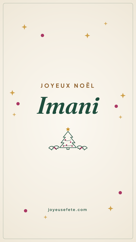 Image « Joyeux Noël Imani » au format story