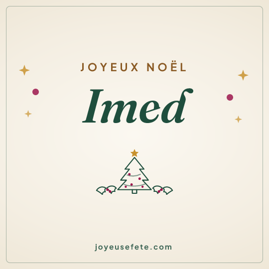 Image carrée « Joyeux Noël Imed » pour WhatsApp