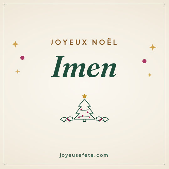Image carrée « Joyeux Noël Imen » pour WhatsApp