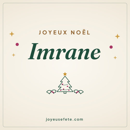 Image carrée « Joyeux Noël Imrane » pour WhatsApp