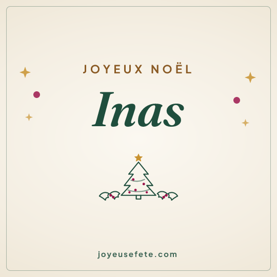 Image carrée « Joyeux Noël Inas » pour WhatsApp