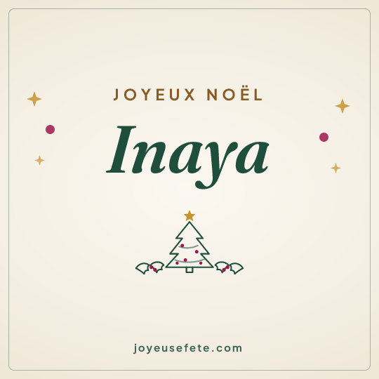 Image carrée « Joyeux Noël Inaya » pour WhatsApp