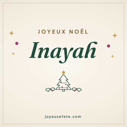 Image carrée « Joyeux Noël Inayah » pour WhatsApp