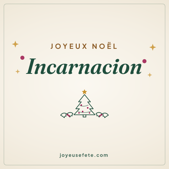 Image carrée « Joyeux Noël Incarnacion » pour WhatsApp