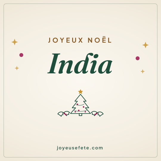 Image carrée « Joyeux Noël India » pour WhatsApp