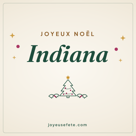 Image carrée « Joyeux Noël Indiana » pour WhatsApp
