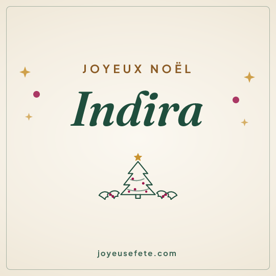 Image carrée « Joyeux Noël Indira » pour WhatsApp