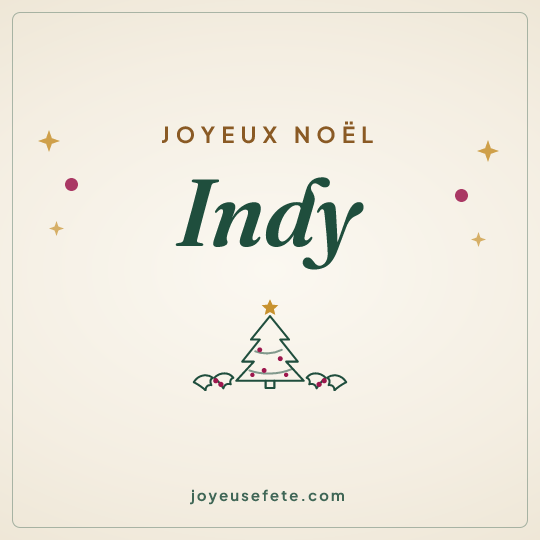 Image carrée « Joyeux Noël Indy » pour WhatsApp