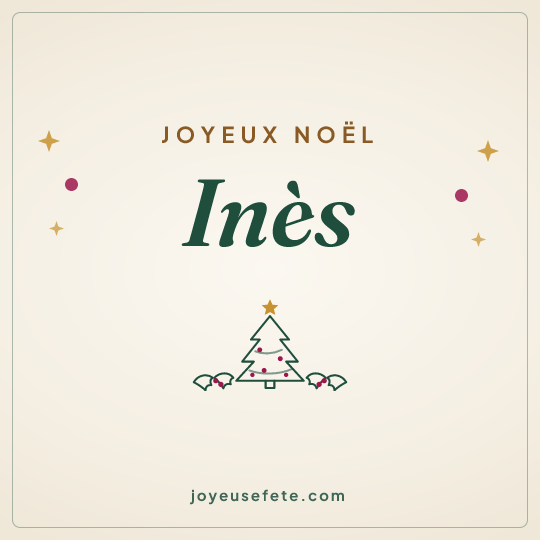 Image carrée « Joyeux Noël Inès » pour WhatsApp