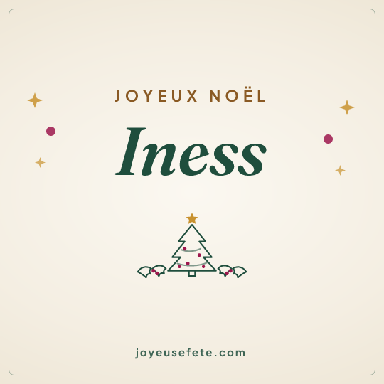 Image carrée « Joyeux Noël Iness » pour WhatsApp