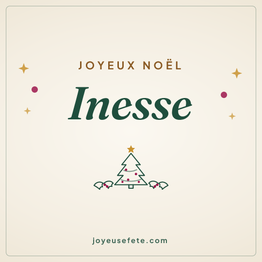 Image carrée « Joyeux Noël Inesse » pour WhatsApp