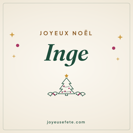 Image carrée « Joyeux Noël Inge » pour WhatsApp