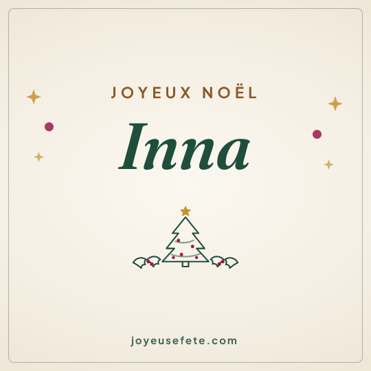 Image carrée « Joyeux Noël Inna » pour WhatsApp